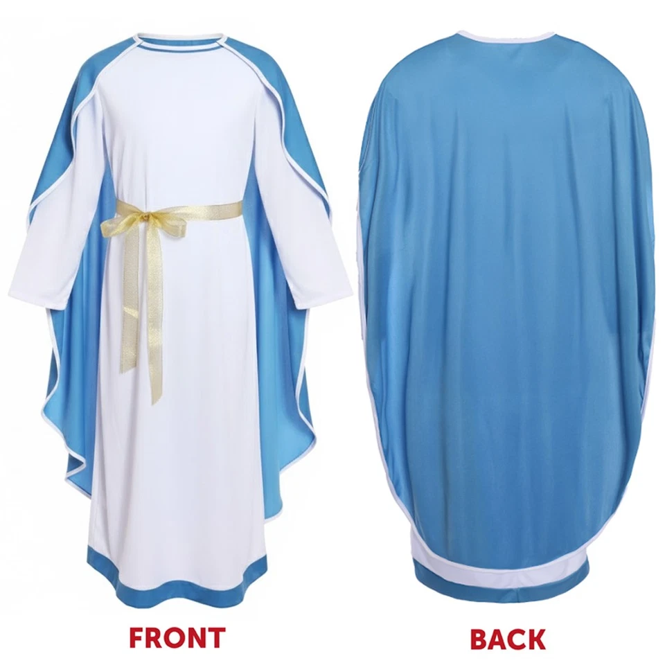 GIRLS CHRISTMAS NATIVITY VIRGIN MARY COSTUME CHILDS KIDS SCHOOL PLAY FANCY DRESS - Image 4 of 4