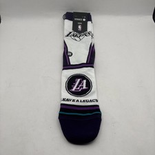 Stance NBA Los Angeles Lakers City Edition Crew Socks White Size L 9-13 New