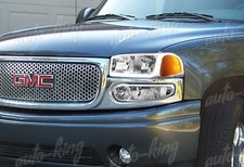 4pc Chrome Amber Drl Led Headlightsbumper Lamp Fit 02-06 Gmc Sierra 1500 Denali