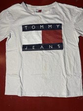 Vintage Tommy Hilfiger Jeans Flag Logo T Shirt Size Medium USA 90s Vtg