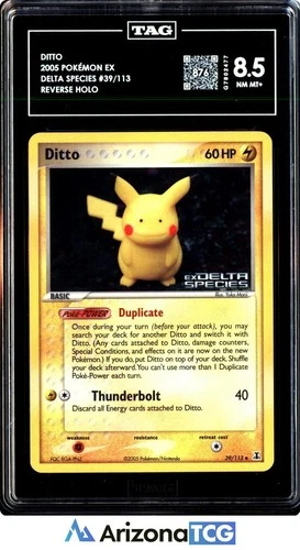 Pokemon 2005 Ditto 39/113 Reverse Holo EX Delta Species TAG 8.5