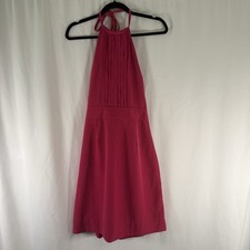 Banana Republic Knee Length Dress Women's 4 Pink Side Zip Tie Neck Pullover
