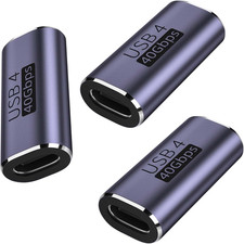 3Pack Usbc Female to Female Adapter-40Gbps Data Transfer USB C Coupler 240W Fa