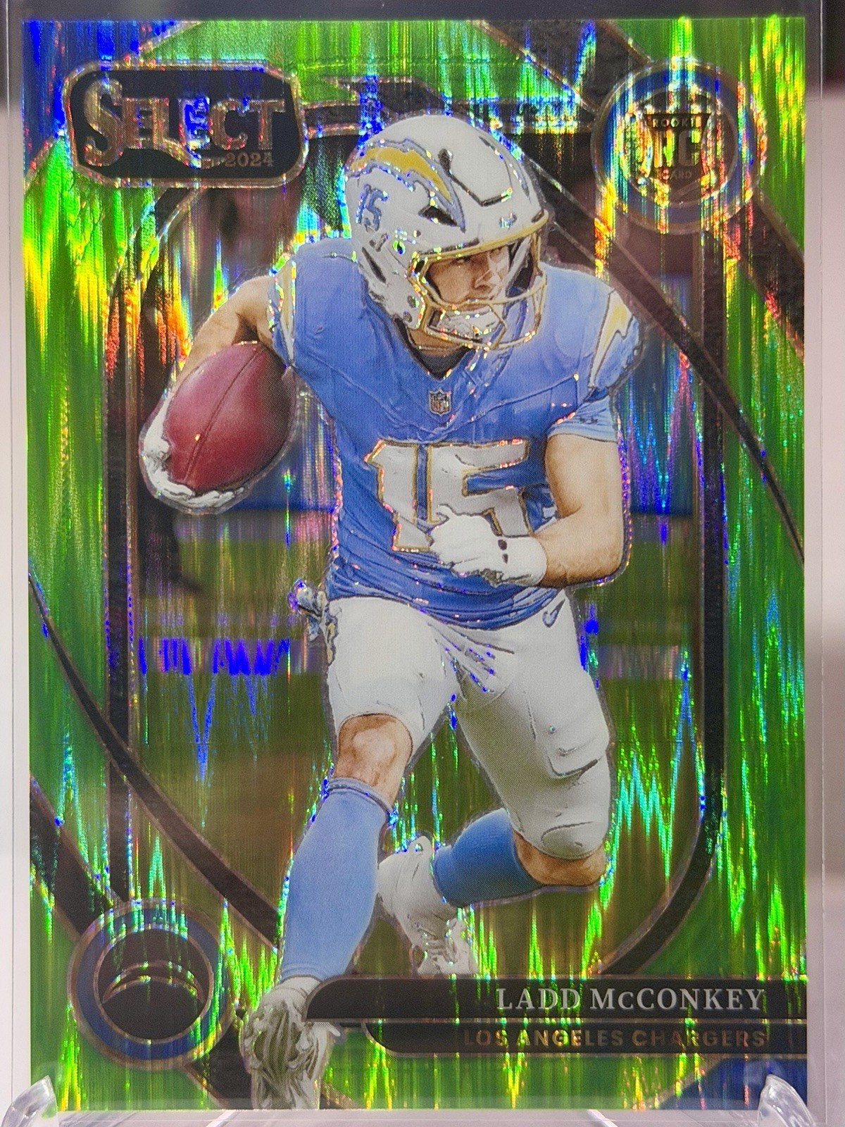 2024 Panini Select #268 LADD MCCONKEY *RC* Neon Green Shock Prizm /499 CHARGERS