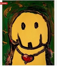 NICE DOG  Modern Abstract   Original Oil Painting  IMPRESSIONIST YUrUI