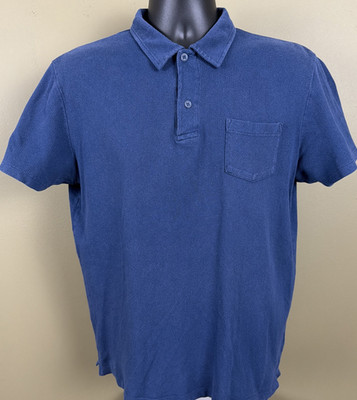 NWOT Sunspel Medium Ink Blue Riviera Polo James Bond MSRP $155