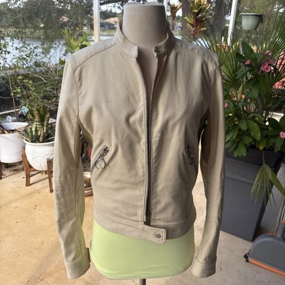 PRADA Women's Jacket Size 46 Small Beige Excellent Condition Authentic Italy