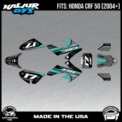 Graphics Kit for Honda CRF50 (2004-2012) or (2013+) Axis - Teal
