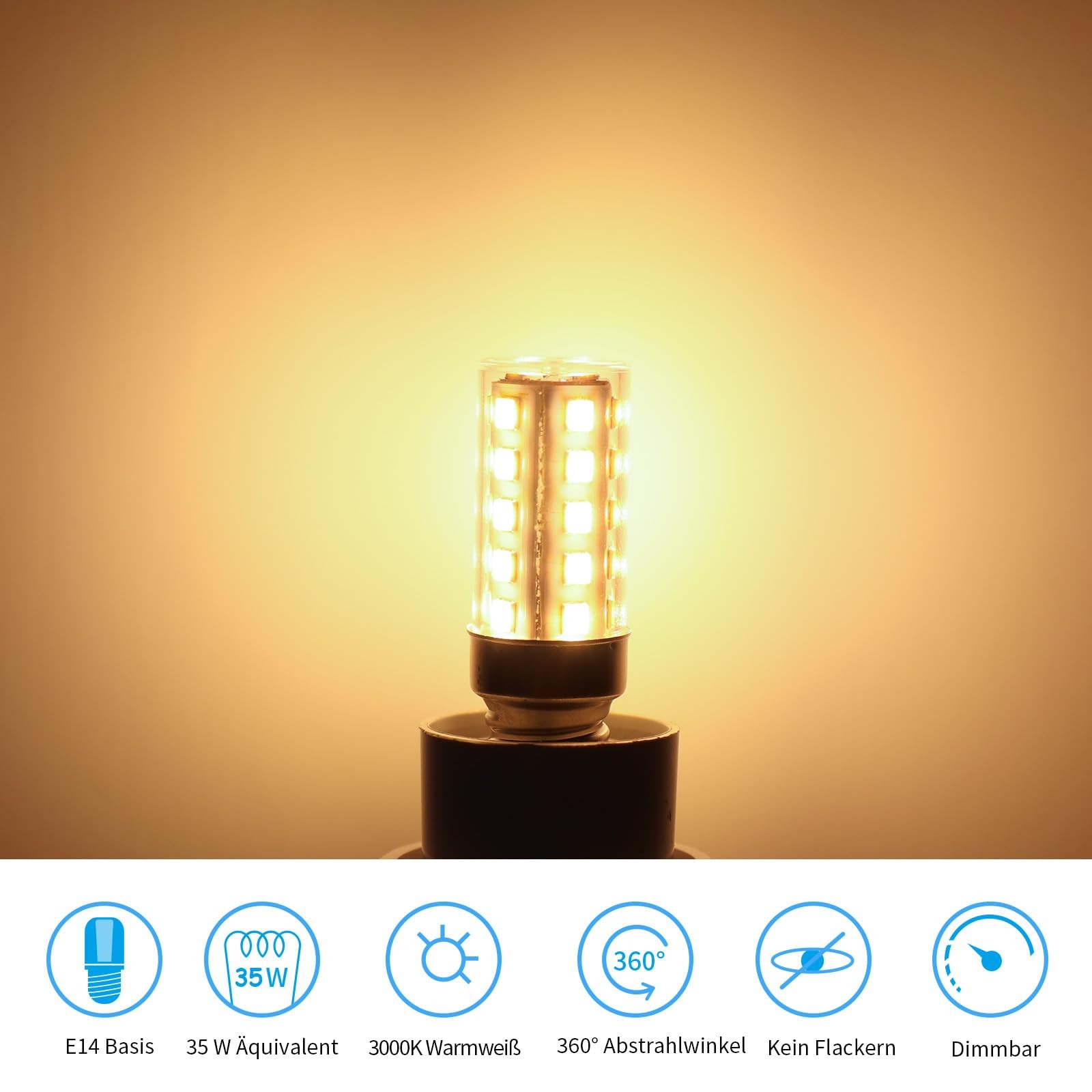 Ampoule LED E14 intensité variable 350LM pour éclairage sans scintillement - 4