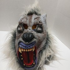 Halloween Gray Werewolf / Wolf Mask Clean Adult