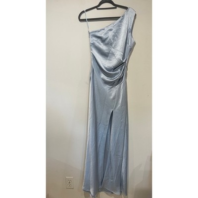 NWT Bec & Bridge The Dreamer Asymmetric Slit Maxi Dress Dusty Blue Women's US 4