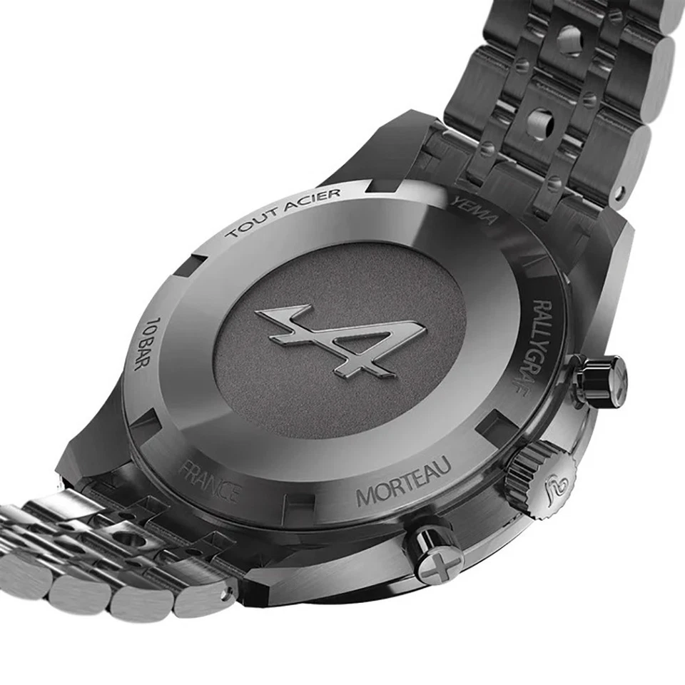 YEMA Rallygraf Alpine Cronografo Acciaio Ibrido Meccanico Quarzo Orologio Uomo - Imagen 4 de 4