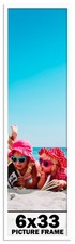 6x33 Frame White Wood Picture Photo Frame with UV Acrylic and Acid Free Backing
