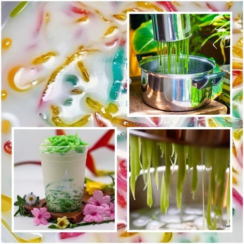 Thai Dessert Mold Lod Chong Maker Traditional Sweets Green Pasta Coconut Milk. - Picture 1 of 16