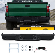 For Ford F150 F-150 Pickup 2009-2014 Rear Bumper Assembly Black Steel Wsensor