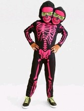 Kid's Stuffable Two Headed Skeleton Jumpsuit Costume XL Halloween Scary Spooky