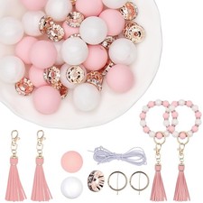 KJMYYXGS Silicone Beads Kit, 15mm Bulk, Spacer Beads with Tassel for Jewelry ...