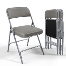 Padded Folding Chairs Thick Seat Cushion Portable Durable Indoor Outdoor 4 Pack