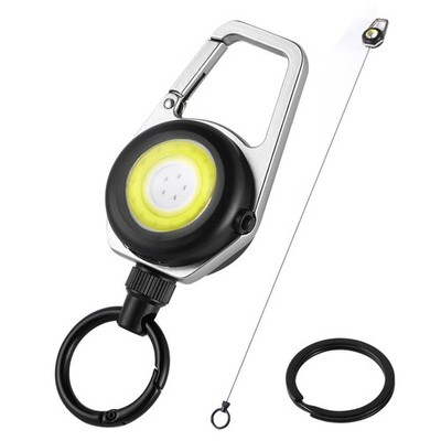 Retractable Keychain Condenser Flashlight 300 Lumens Rechargeable 4 Working m...