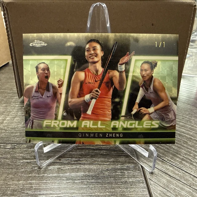 2025 Topps Chrome Tennis Qinwen Zheng From All Angles Superfractor 1/1 FAA-18