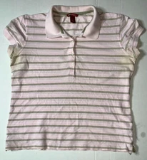 Preowned- H&M Button Front Short Sleeve Polo Shirt Womens (Size L)