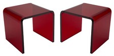 T'z Tagz Any 2-Inch-Deep Transparent Red Acrylic Riser Display Stands 2 Pack