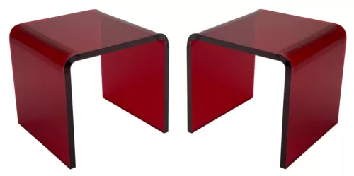 T'z Tagz Any 2-Inch-Deep Transparent Red Acrylic Riser Display Stands 2 Pack