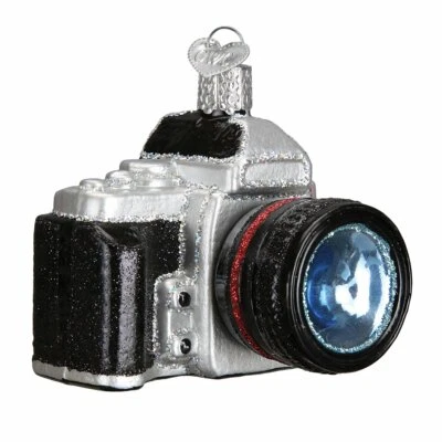 Old World Christmas CAMERA (32227) Glass Ornament w/ OWC Box