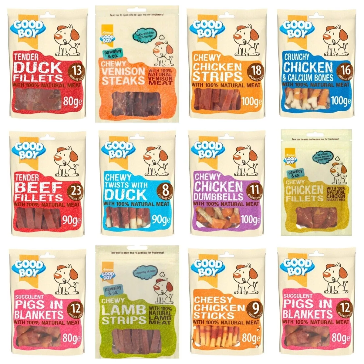 Good Boy Dog Treats Real Meat Chicken Beef Lamb Duck Venison