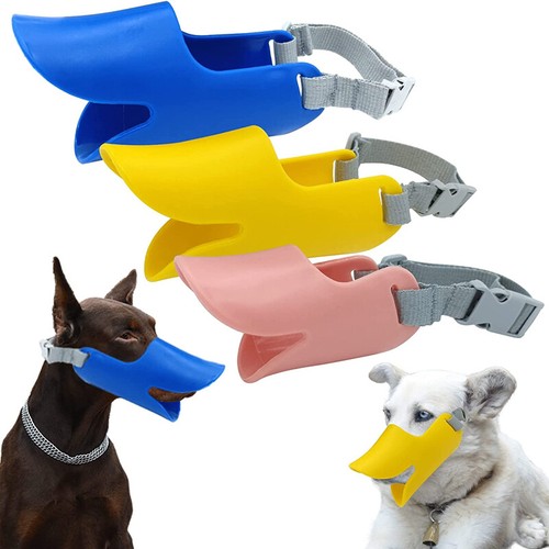 Pet Dog Cute Duck Muzzle Mask Anti-Biting Silicone Muzzle No Barking Training - Picture 2 of 25