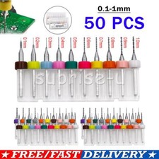 50x Steel Carbide PCB CNC Micro Twist Drill Bits Milling 0.1mm-1.0mm UK Stock