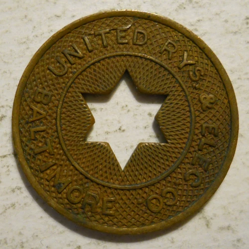 United Railways & Electric Company (Baltimore, Maryland) transit token - MD60AB - product listing photo