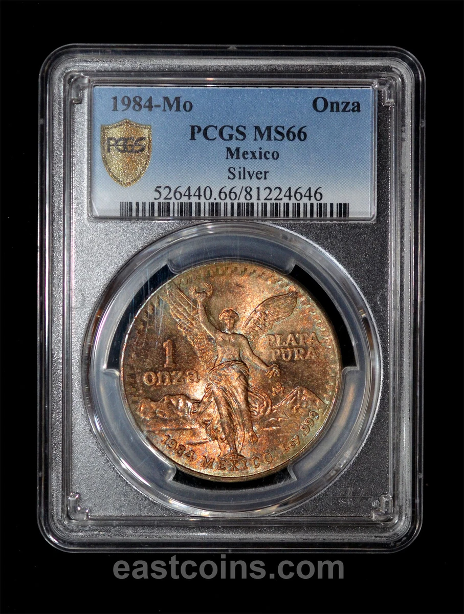 1984年　メキシコ　リベルタード　NGC MS66 高鑑定　1オンス　銀貨 1984年 メキシコ リベルタード NGC MS66 高鑑定 1オンス 銀貨