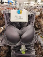 Primark 2 sizes bigger boost Maximise Lace Trim Plunge Bra Cup Push Up THICK Pad