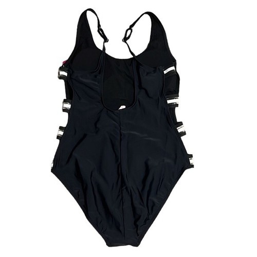 Maillot de bain une pièce noir femme taille L SO découpe latérale NEUF - Photo 4 sur 8