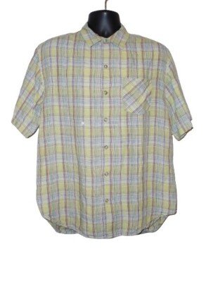 Tommy Bahama Linen  Short Sleeve  Shirt Palid  Print  Size  M
