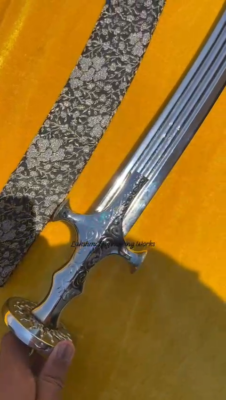 Battle-Ready Punjabi Tegha Sword with Nickel and Chrome Plating ...