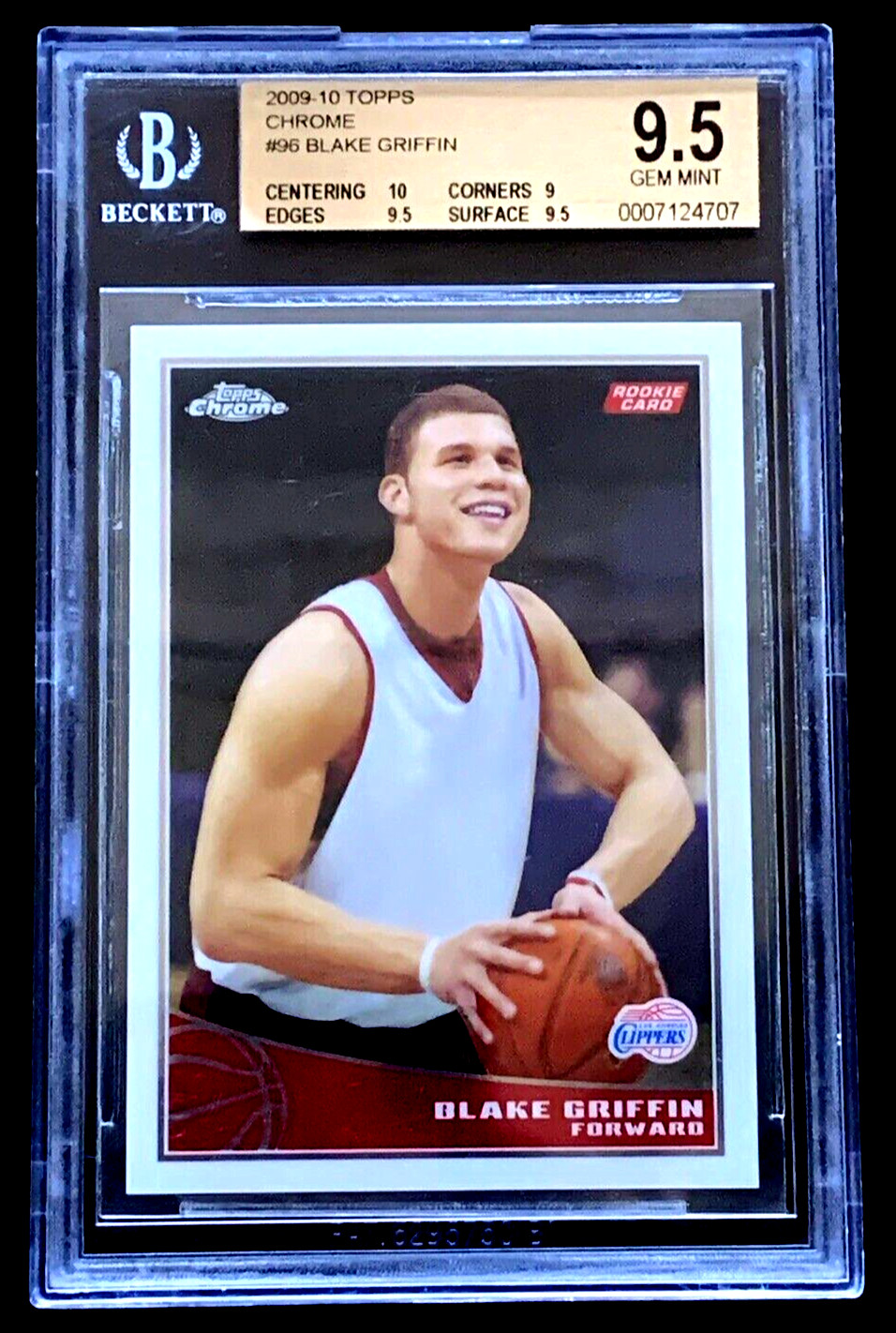 BGS 9.5 GEM MINT BLAKE GRIFFIN 2009 TOPPS CHROME #96 RC SP /999 ROOKIE G2533