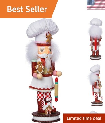 15-Inch Gingerbread Chef Nutcracker   Perfect for Holiday Displays and Gifts