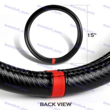 15 Diameter Car Steering Wheel Cover Carbon Synthetic Leather For All Jaguar X1