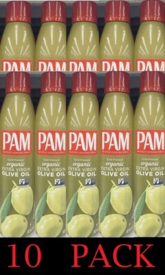 10x PAM COLD PRESSED ORGANIC Extra Virgin OLIVE OIL Spray  Non Stick 5oz 10 PACK