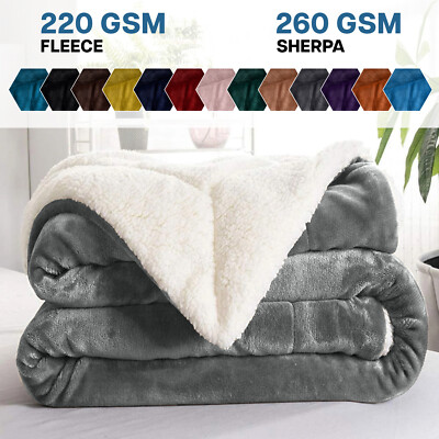 Sherpa Fleece King Size Soft Plush Blankets King Size Sherpa