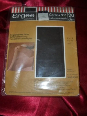 Vintage Ergee Cortina Feinstrümpfe Straps Strümpfe 9,5-10 anthrazit BAS OVP - Bild 1 von 2