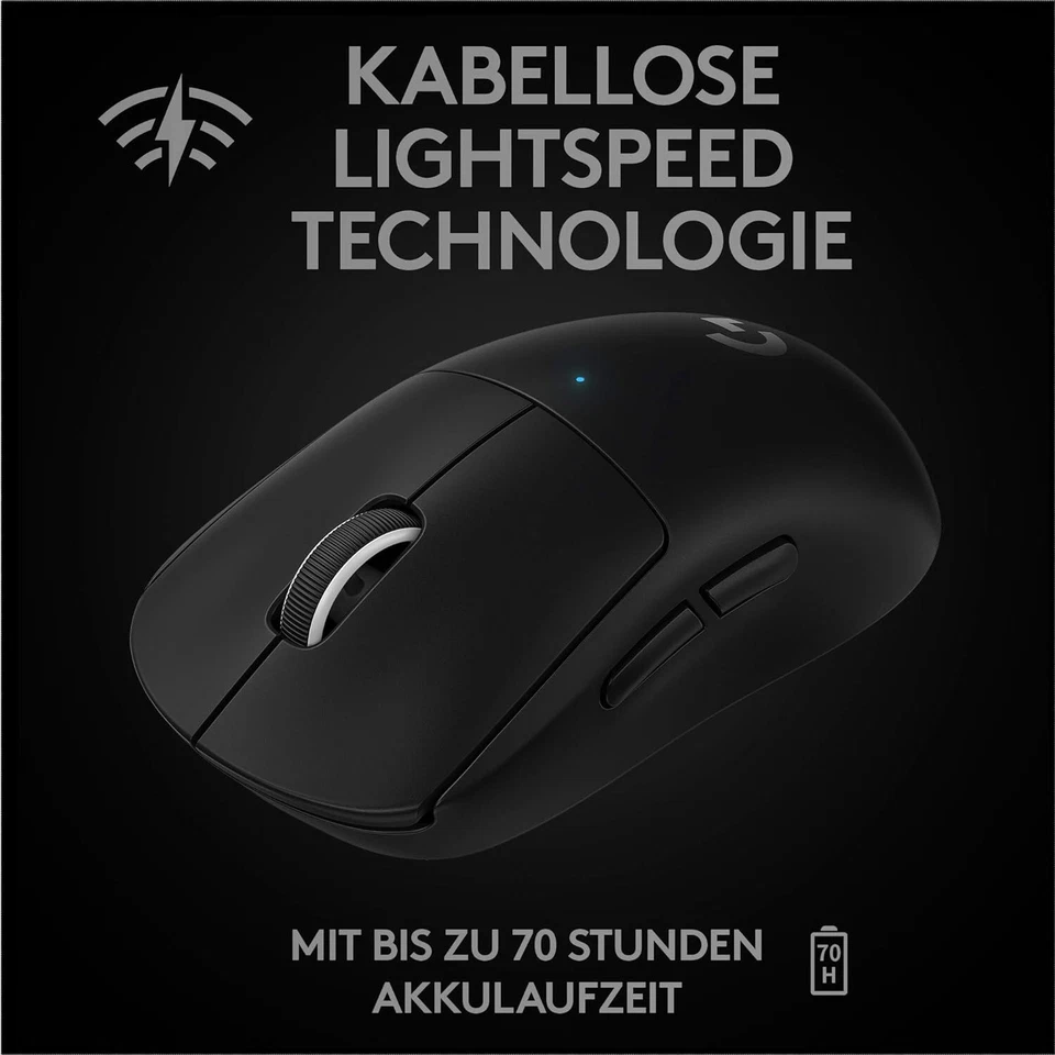 Logitech G Pro X Superlight kabellose Gaming-Maus HERO 25K Sensor - Schwarz - Bild 4 von 4