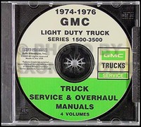 1974-1975-1976 GMC Shop Manuell CD Pickup Truck Sierra Jimmy Suburban Van
