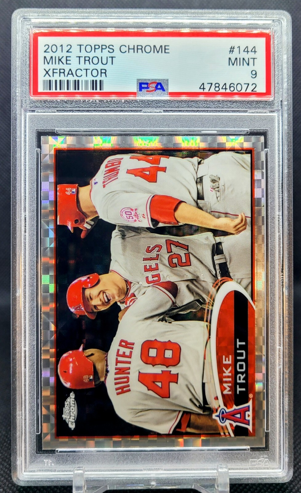 2012 Topps Chrome X-fractor MIKE TROUT #144 PSA 9 Angels