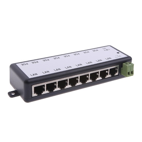 8 Port POE Injector For CCTV Surveillance IP Cameras Power Over Ethernet Adapter - Picture 5 of 8