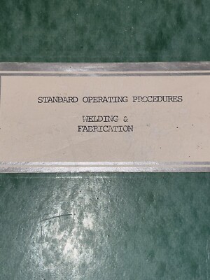 Standard Operating Procedures Welding And Fabrication Vintage Binder Various 