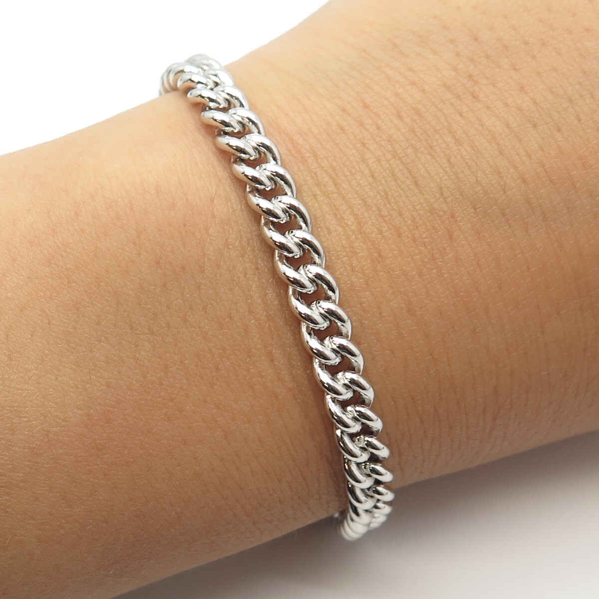 925 Sterling Silver With You Lockets Curb Link Bracelet 8 925 Sterling Silver With You Lockets Curb Link Bracelet 8