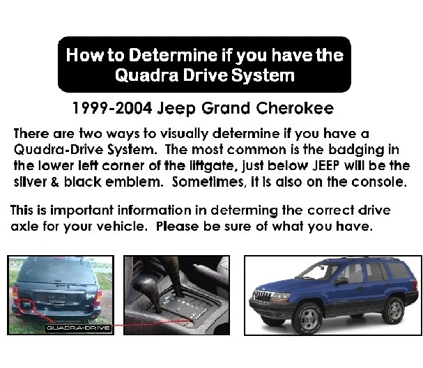 Par: 2 nuevos ejes delanteros CV L y R Fit 2004-1999 Jeep Grand Cherokee Select Trac Foto 2 de 4